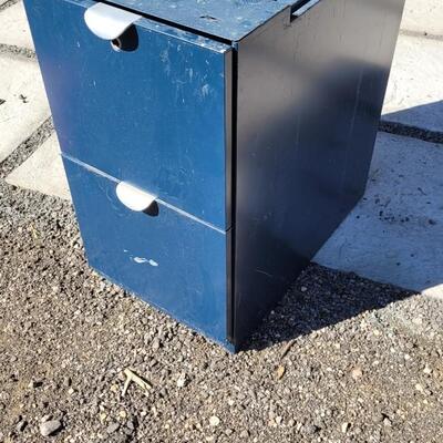 Lot 155: Vintage Blue Metal File Cabinet #1