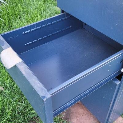 Lot 156: Vintage Blue Metal File Cabinet #2