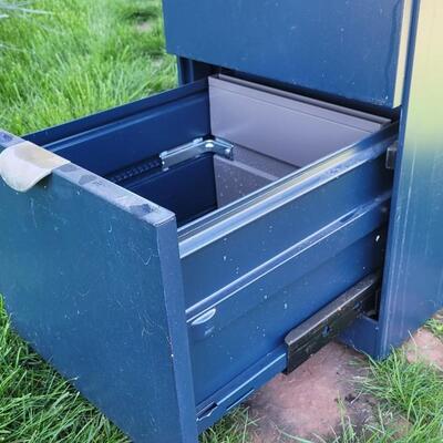 Lot 156: Vintage Blue Metal File Cabinet #2