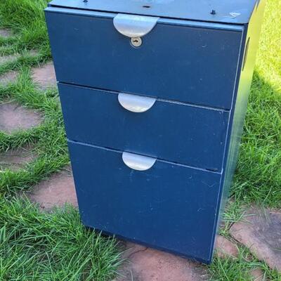 Lot 156: Vintage Blue Metal File Cabinet #2