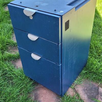 Lot 156: Vintage Blue Metal File Cabinet #2