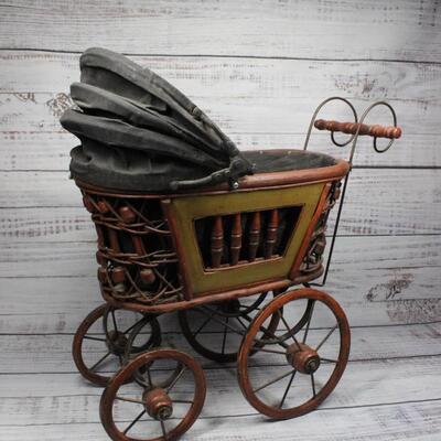 Antique Victorian Style Doll Stroller 