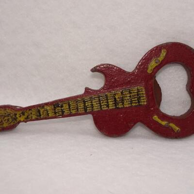 Vintage Guitar Cast Iron Bottle Opener 