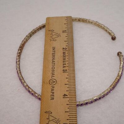 Purple Rhinestone Choker Necklace or Tiera 