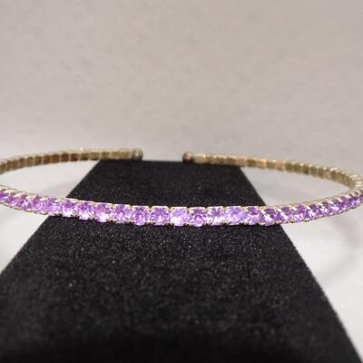 Purple Rhinestone Choker Necklace or Tiera 