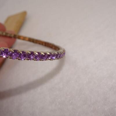 Purple Rhinestone Choker Necklace or Tiera 