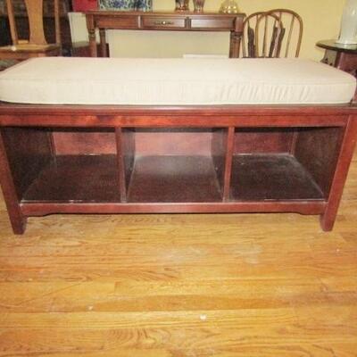 LOT 50 BENCH WITH STORAGE CUBBIES