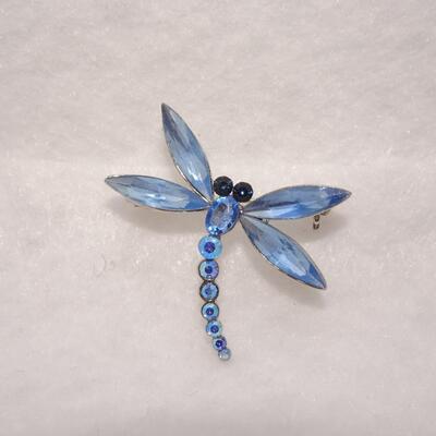 Baby Blue Dragonfly Pin, Insect Jewelry 