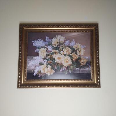 129 - Flower Print and Floor Lamp