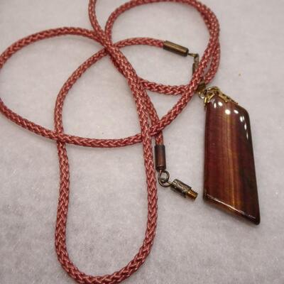 Polished natural Stone Pendant Brown 