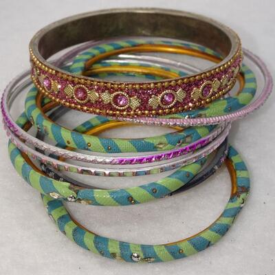 Glass & Metal Bangles, Bollywood Style Bangles Lot #2