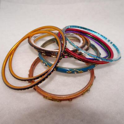 Metal & Glass Indian Style Bangles Lot #5