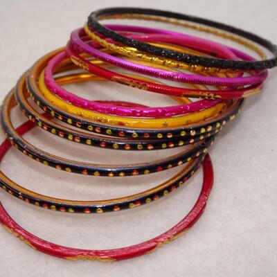 Glass & Metal India Style Bangles Lot #9