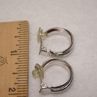 Silver Tone Clip Earrings 