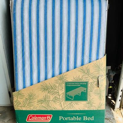 LOT 154  COLEMAN PORTABLE BED COT ALUMINUM FRAME