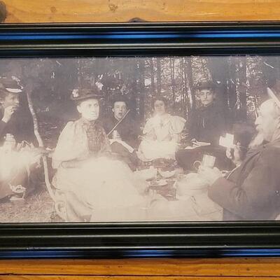 Lot 157: Antique Picnic Lunch Black & White Photograph 