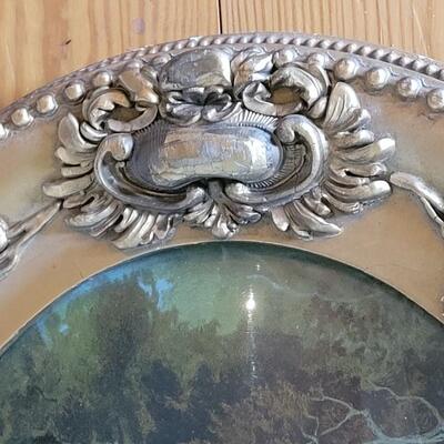 Lot 161: Antique Gold Gilt Wood Frame with Antique Cabin in the Mountains Print
