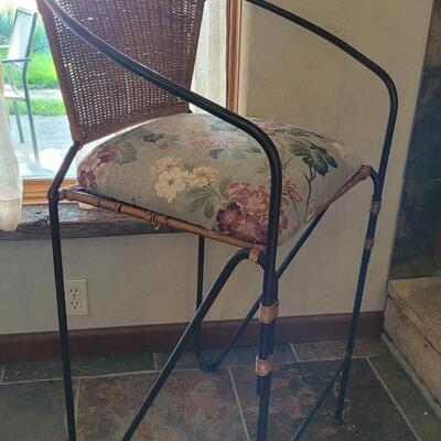 Lot 171: Wicker Tall Chair with Cushion