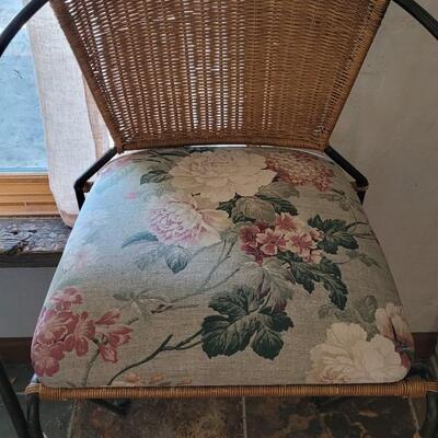 Lot 171: Wicker Tall Chair with Cushion