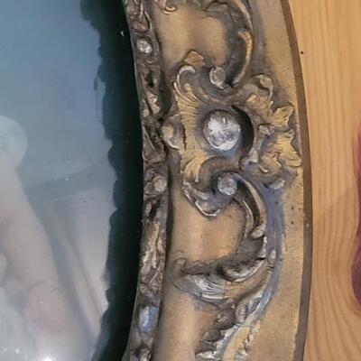 Lot 175: Antique Gold Gilt Wood Bubble Frame with Mother and Child Portrait 