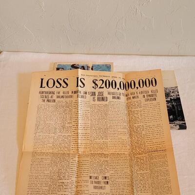 Lot 182: (2) Books about San Francisco and April 19, 1906 San Francisco Newspaper (from day after Great Earthquake)
