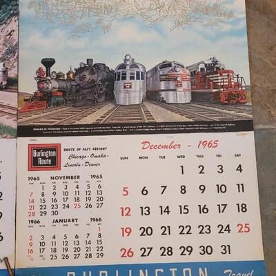 Lot 185: 1964 & 1965 Burlington Railroad Calendars 26" Ã— 18" 