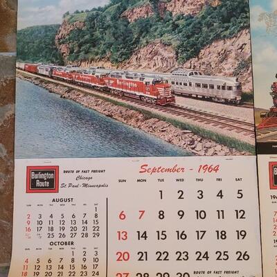 Lot 185: 1964 & 1965 Burlington Railroad Calendars 26" Ã— 18" 