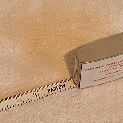 Lot 188: Vintage COLORADO Advertising - Barlow 'Helms Potato Company'  Alamosa Tape Measure, Parr Auto Parts Greeley Wings Pen...
