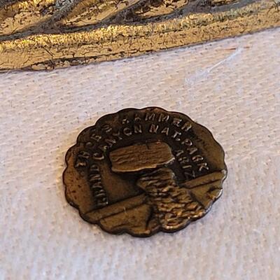 Lot 189: Rare! Vintage Heavy Brass Chief inscribed Medallion Thor's Hammer Grand Canyon (needs to be reattached)