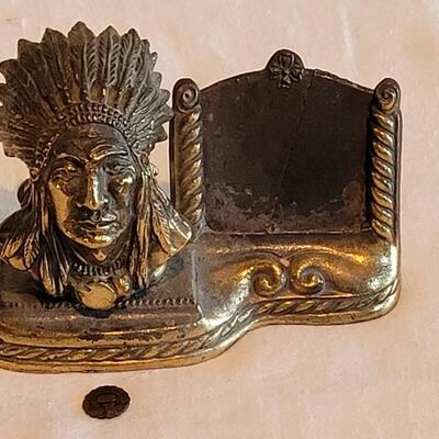 Lot 189: Rare! Vintage Heavy Brass Chief inscribed Medallion Thor's Hammer Grand Canyon (needs to be reattached)