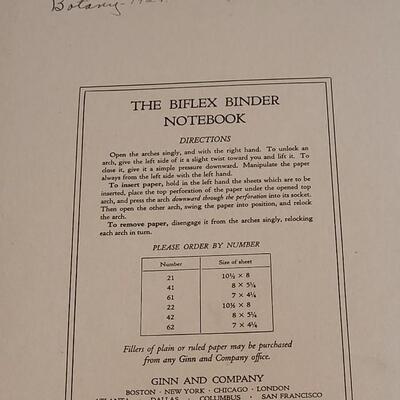 Lot 192: 1928 Plant Study Student Work Book By W.H.D. Meier A.M., Ph.D. 