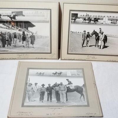 Lot 195: (3) Vintage Race Horse Cabinet Photo Cards