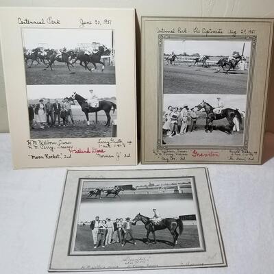 Lot 196: (3) 1950's Race Horse Photo Cabinet Cards