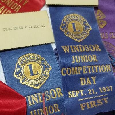 Lot 197:  Vintage 1930's Horse Competition - Show Ribbons & 1 Cow 
