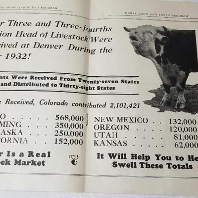 Lot 199: 1933 National Western Horse Show & Rodeo Souvenir Program - Denver, Colorado 