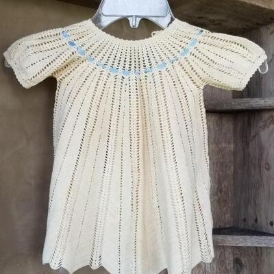 Lot 215: Vintage Handmade Baby/Toddler Dresses & 1 Doll Sweater
