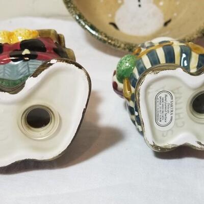 Lot 225: Christmas Dishes & Salt & Pepper Shakers Lot 
