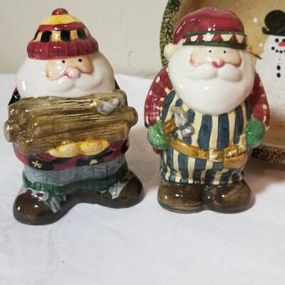 Lot 225: Christmas Dishes & Salt & Pepper Shakers Lot 