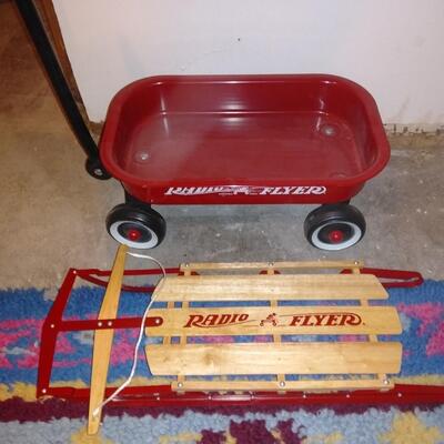 LOT 75 MINIATURE RADIO FLYER SLED NEW IN BOX & WAGON