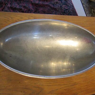 LOT 66 LARGE OVAL METAL BOWL AND MORE