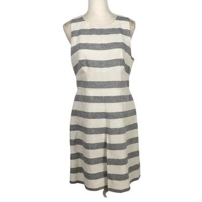 J. CREW LINEN & COTTON STRIPED DRESS SIZE 10 NEW WITH TAGS