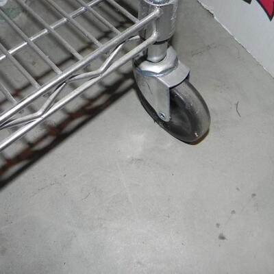 LOT 54 ROLLING METAL WIRE SHELVING