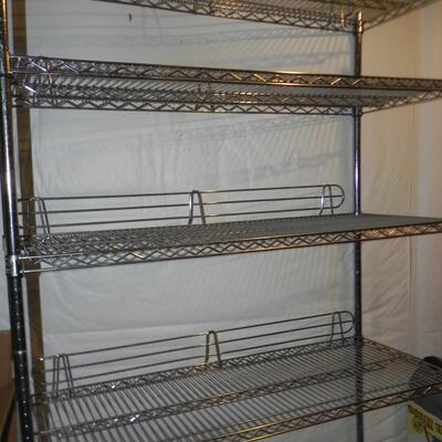 LOT 54 ROLLING METAL WIRE SHELVING