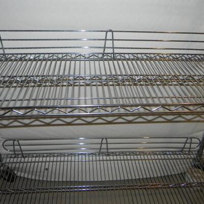 LOT 54 ROLLING METAL WIRE SHELVING