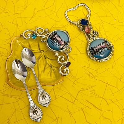 LOT 177  GROUP OF CHEESY SOUVENIRS! CA SPOONS BOTTLO OPENERS DEMITASSE CUP