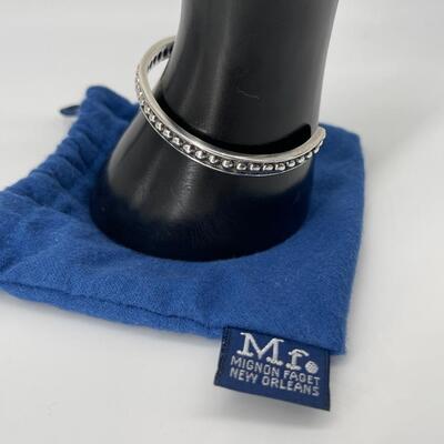 #391 - 925 Mignon Faget Sz 6 Beaded Cuff Bracelet