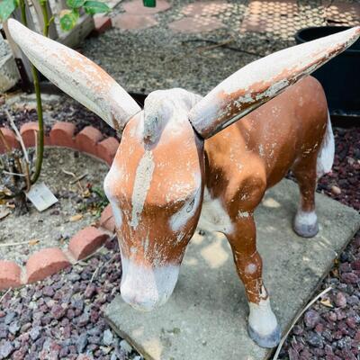LOT 189  VINTAGE YARD ART CEMENT DONKEY