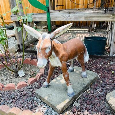 LOT 189  VINTAGE YARD ART CEMENT DONKEY