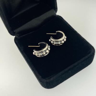 #394 - 925 Mignon Faget Beaded Circle Earrings