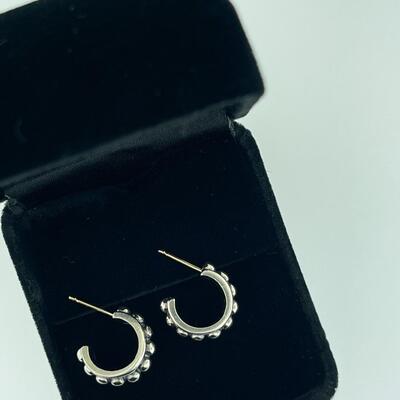 #394 - 925 Mignon Faget Beaded Circle Earrings